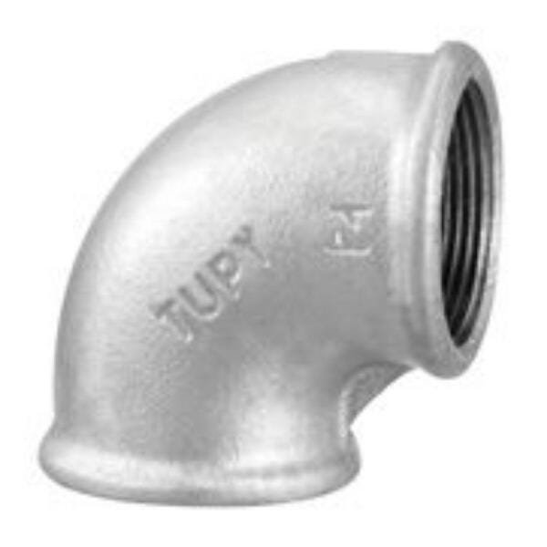 Cotovelo ou Joelho de Ferro Galvanizado 90- X 6 Rosca Bsp - 3