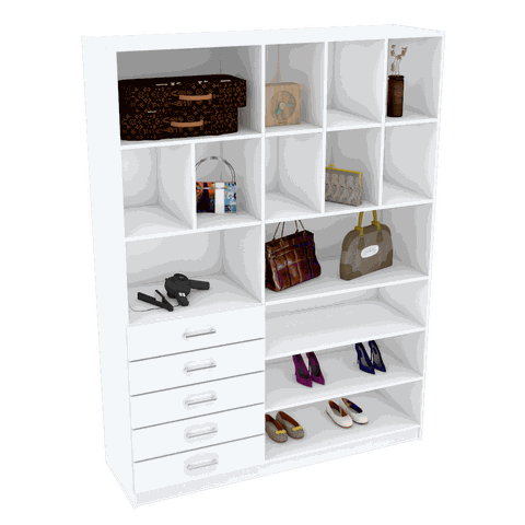 MÓDULO CLOSET 2,00A COM GAVETEIRO M285.B (CLOSET, LOJA) MUNDI MOVEIS