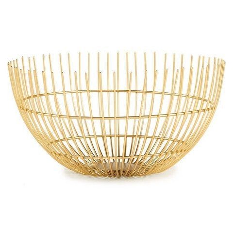 Centro de Mesa Redondo Dourado em Metal 27cm 13365 Mart