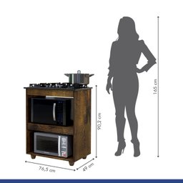 Balcão para Cooktop 5 Bocas 2 Nichos para Forno Turim Kaiki Móveis - 5