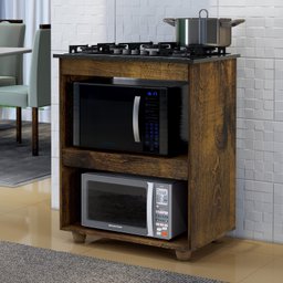 Balcão para Cooktop 5 Bocas 2 Nichos para Forno Turim Kaiki Móveis - 1