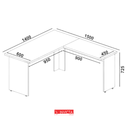 Ver imagem 2 de Mesa em L para Escritório C/gavetas Nogal 100% Nacional