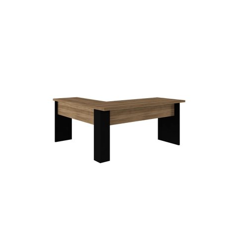 Mesa em L para Escritório C/gavetas Nogal 100% Nacional