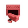 KIT CABECEIRA RIO KING 1,95 MAIS CALCADEIRA VENEZA 1,95 SUEDE VERMELHO - 1