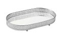Ver imagem 1 de Bandeja Decorativa Oval Metal Prata com Espelho 32,5cm 12249 Mart