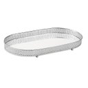 Ver imagem 1 de Bandeja Decorativa Oval Metal Prata com Espelho 38cm 12249 Mart