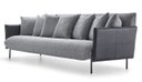 Ver imagem 1 de Sofá Gante 4 Lugares Assento Tabaco Braços Couro Base Grafite 258cm - 62502