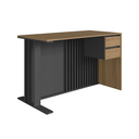 Ver imagem 4 de Conjunto de Escritório 2 Peças Mesa Escrivaninha com Gavetas e Armário com Nichos Mel/Grafite