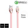 Cabo Micro USB Turbo Homem de Ferro Quick Charger 2.4A Hoco - Rosa Ouro - 3