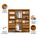 Ver imagem 2 de Guarda Roupa Matisse 210cm em Mdf 100% com Cabideiro Extensivel - Cinamomo/off White Madetec