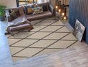 Ver imagem 4 de Tapete Sala Quarto Econature Geo 1,50 X 2,00 Bege Chumbo-77