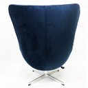 Ver mais imagens de Poltrona EGG com puff tecido veludo azul marinho base alumínio com relax - Poltronas do Sul