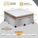 Ver imagem 2 de Cama Box Baú Queen Bipartido Suede + Colchão Molas Ensacadas Royal Sleep Bioclassic 158cm Suporta