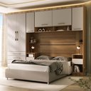 Ver imagem 1 de Quarto Modulado Queen com Guarda-roupas Maleiro e Cabeceira Paris Master Luciane Móveis