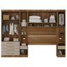 Quarto Modulado Queen com Guarda-roupas Maleiro e Cabeceira Paris Master Luciane Móveis - 4