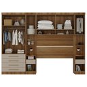 Ver imagem 4 de Quarto Modulado Queen com Guarda-roupas Maleiro e Cabeceira Paris Master Luciane Móveis