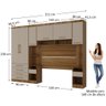 Quarto Modulado Queen com Guarda-roupas Maleiro e Cabeceira Paris Master Luciane Móveis - 3