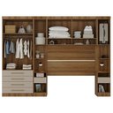 Ver imagem 5 de Quarto Modulado Queen com Guarda-roupas Maleiro e Cabeceira Paris Master Luciane Móveis
