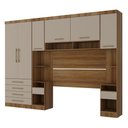 Ver imagem 3 de Quarto Modulado Queen com Guarda-roupas Maleiro e Cabeceira Paris Master Luciane Móveis