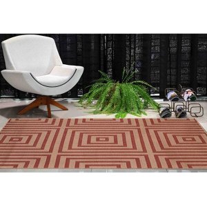 Tapete Sala Quarto Econature Labirinto 2,00 x 2,50 Vermelho-67