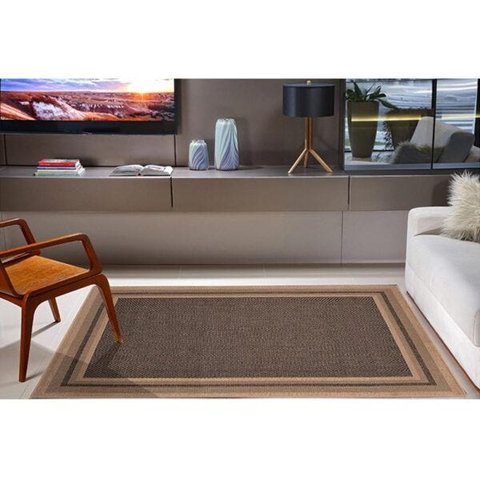 Tapete Sala Quar Econature Moldura 2,00x2,50 Bege Chumbo-77