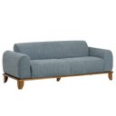 Ver imagem 1 de Sofá Molino 3 Lugares 210cm Pés Madeira Castanho Bouclé Azul Claro - Nexta Casa