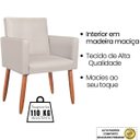 Ver imagem 4 de Poltrona para Espera Comercial Cliente Tecido Corano Resistente Pés em Madeira Natural Suporta 120kg