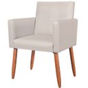 Ver imagem 1 de Poltrona para Espera Comercial Cliente Tecido Corano Resistente Pés em Madeira Natural Suporta 120kg