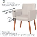 Ver imagem 3 de Poltrona para Espera Comercial Cliente Tecido Corano Resistente Pés em Madeira Natural Suporta 120kg