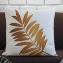 Ver imagem 3 de Kit com 4 Capas para Almofadas Decorativas Folhas Douradas