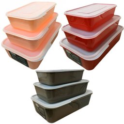 Conjunto 3 Potes Diamond Plástico Com Tampa Cinza Utility - 5