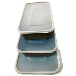 Conjunto 3 Potes Diamond Plástico Com Tampa Cinza Utility - 4