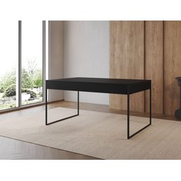 Mesa Industrial Filadélfia 137x90 Ferro Preto Tampo Preto - 1