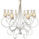 Ver imagem 1 de Luminária de Ferro com 8 Bocais Rústica com Cúpulas de Vidro - Branco