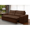 Ver imagem 1 de Sofá Retrátil e Reclinável 2 lugares com Molas 1,50m Ester Suede Marrom Adonai Estofados