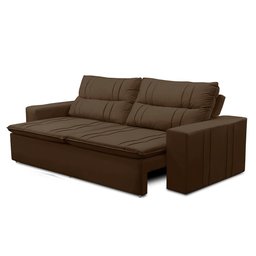Sofá Retrátil e Reclinável 2 lugares com Molas 1,50m Ester Suede Marrom Adonai Estofados - 6