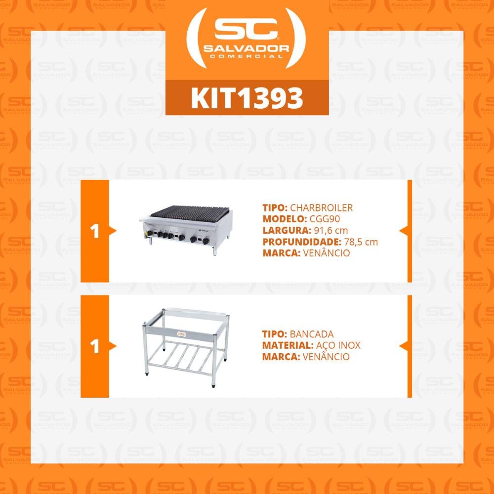 Chapa Char Broiler Americana Profissional Grill Churrasqueira 90cm Gás Inox com Pé CGGP90 - Venâ - 2