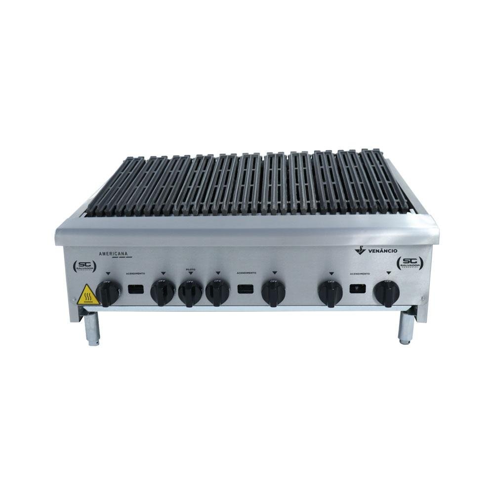 Chapa Char Broiler Americana Profissional Grill Churrasqueira 90cm Gás Inox com Pé CGGP90 - Venâ - 5