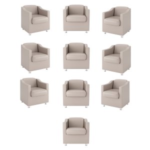 Kit 10 Poltronas para Recepção Clínica Médica Balaqui Decor Cor:Courino Bege