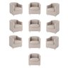 Kit 10 Poltronas para Recepção Clínica Médica Balaqui Decor Cor:courino Bege - 1