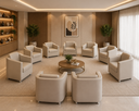Ver imagem 1 de Kit 10 Poltronas para Recepção Clínica Médica Balaqui Decor Cor:courino Bege