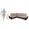 Sofá De Canto Padua Tecido Veludo Bege / Marrom - 5