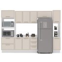 Ver imagem 3 de Armário de Cozinha Modulada Completa 5 Peças 310cm com Tampo 100% Mdf Amara Politorno Móveis