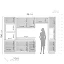 Ver imagem 2 de Armário de Cozinha Modulada Completa 5 Peças 310cm com Tampo 100% Mdf Amara Politorno Móveis