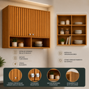 Ver imagem 3 de Armário Aéreo p/ Cozinha Divina c/ 2 Portas Ripadas 120 cm Cinamomo - MGM