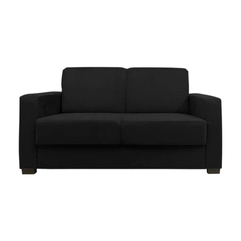 Sofá Namoradeira Pequeno 2 Lugares Imperial Suede:preto