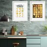 Kit 2 Quadros Grandes Cozinha Frases- 60x48cm:moldura Branca - 2