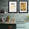 Kit 2 Quadros Grandes Cozinha Frases- 60x48cm:moldura Branca - 1