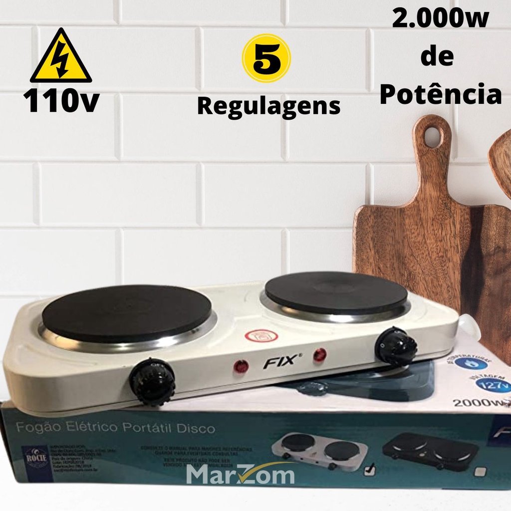 Super Fogão Cooktop Disco Elétrica Fix Fast Cook 110v 2bocas - 6