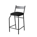 Ver imagem 1 de Banqueta Industrial com Encosto Base Aço Preto Assento Preto Acapulco